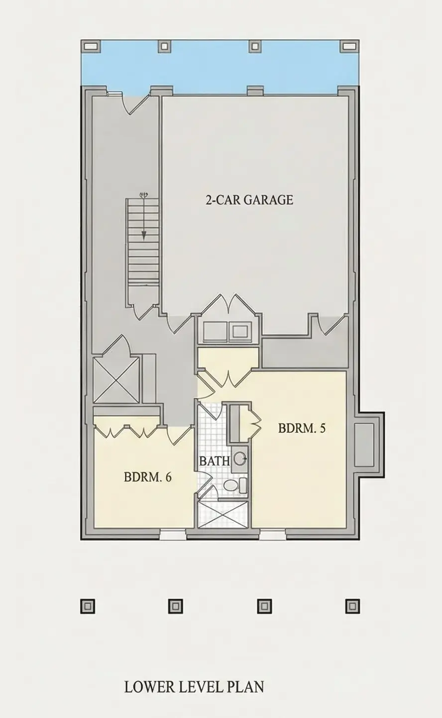 Basement 10 – 3-Story House Plan 3877 ft²: 6 Beds, 5 Baths, Open Floor Plan, 2-Car Garage — 57962R