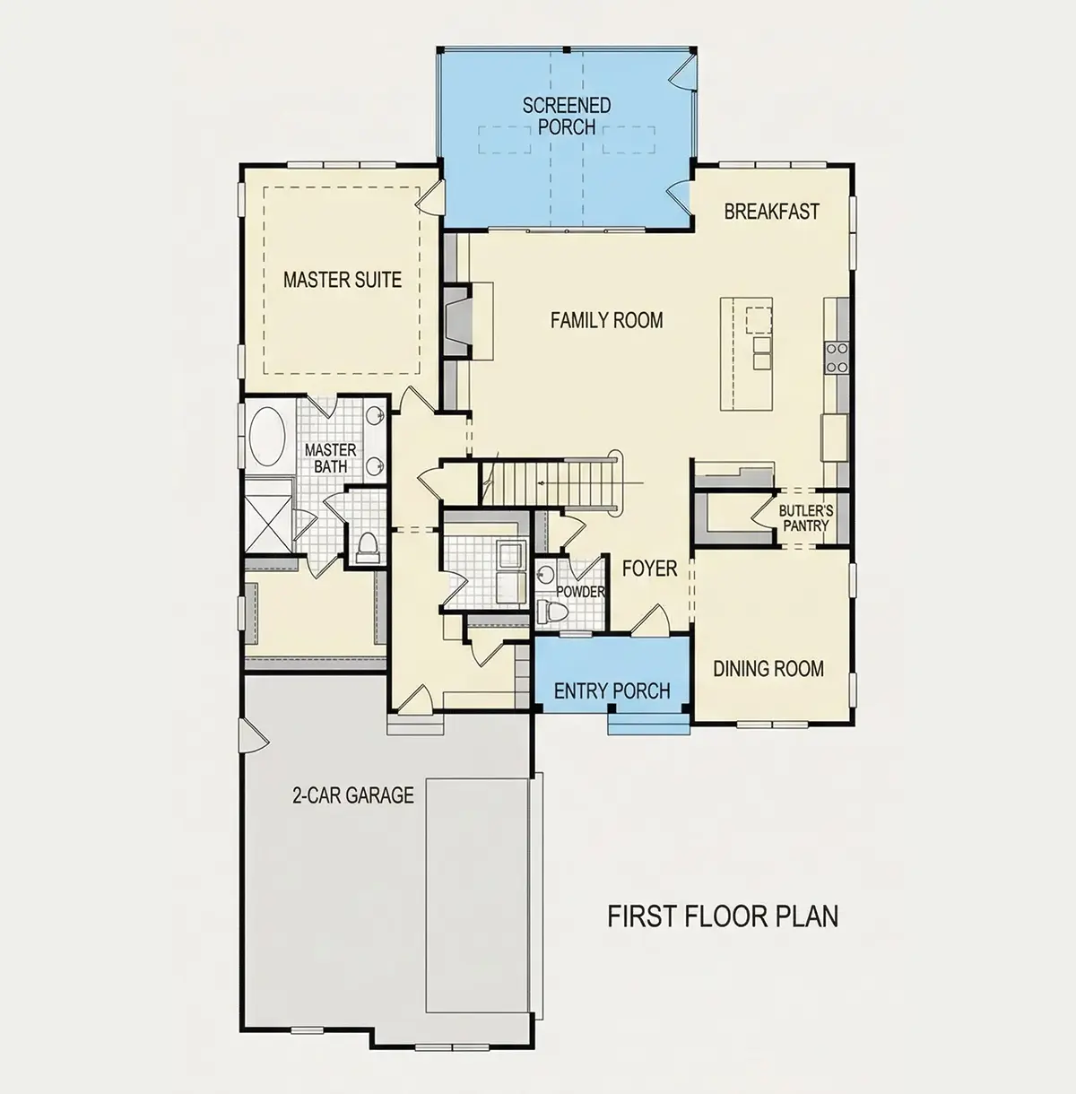 Main Floor 9 – 2-Story House Plan 3143 ft²: 4 Beds, 3.5 Baths, Open Floor Plan, 2-Car Garage — 77487R