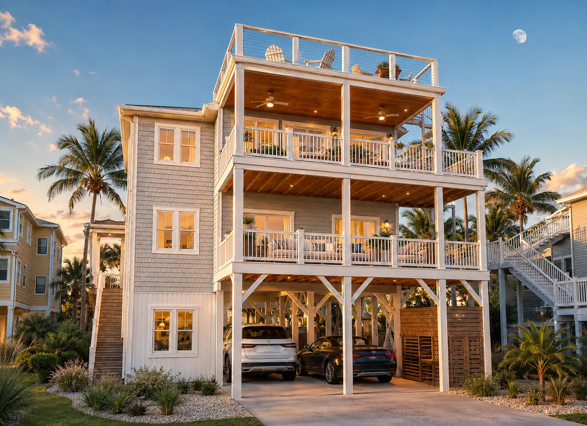 Main Images 4 – 3-Story House Plan 6098 ft²: 6 Beds, Home Office, 3.5 Baths, Open Floor Plan, 4-Car Garage — 55440R