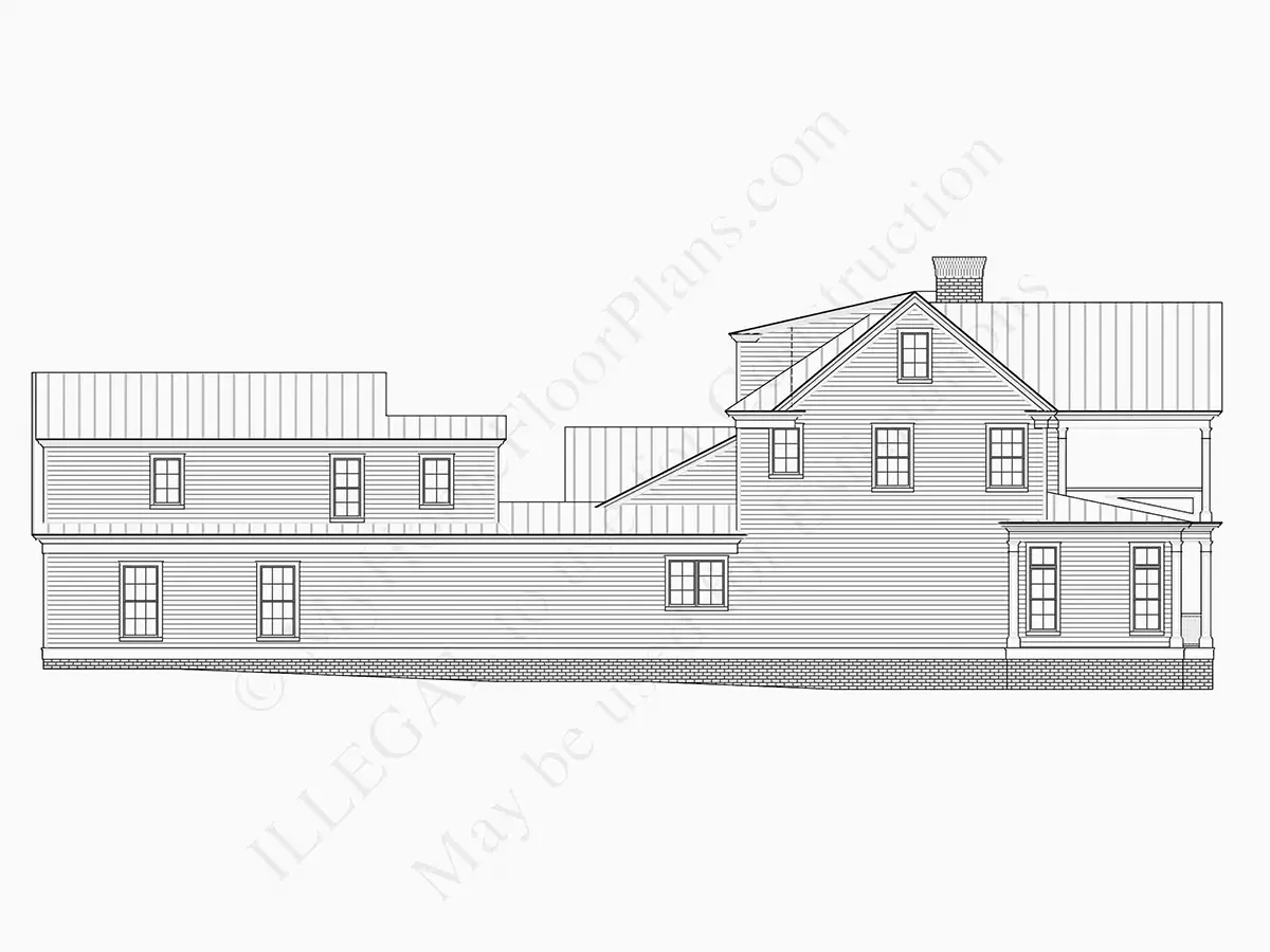 Exterior Elevations 6 – 2-Story House Plan 5013 ft²: 4 Beds, Home Office, 5.5 Baths, Open Floor Plan, 2-Car Garage — 10656R