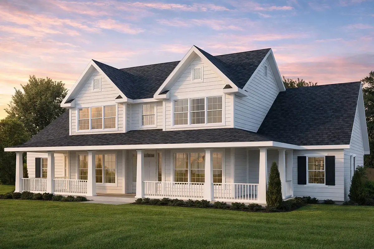 Main Images 4 – 2-Story House Plan 1980 ft²: 3 Beds, Home Office, 3.5 Baths, Open Floor Plan, 2-Car Garage — 71974R