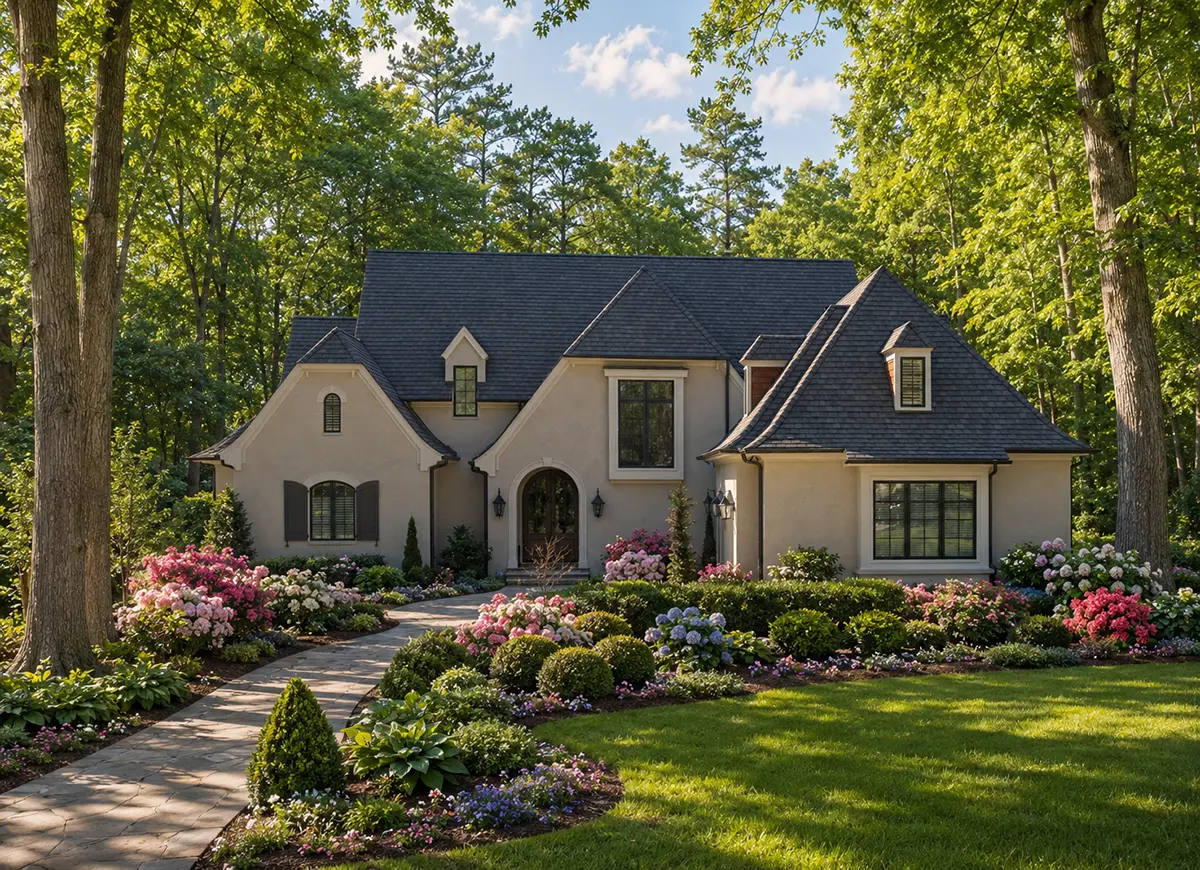 Main Images 2 – 1.5-Story House Plan with Basement 4547 ft²: 3 Beds, Home Office, 4 Baths, Open Floor Plan, 3-Car Garage — 77707R