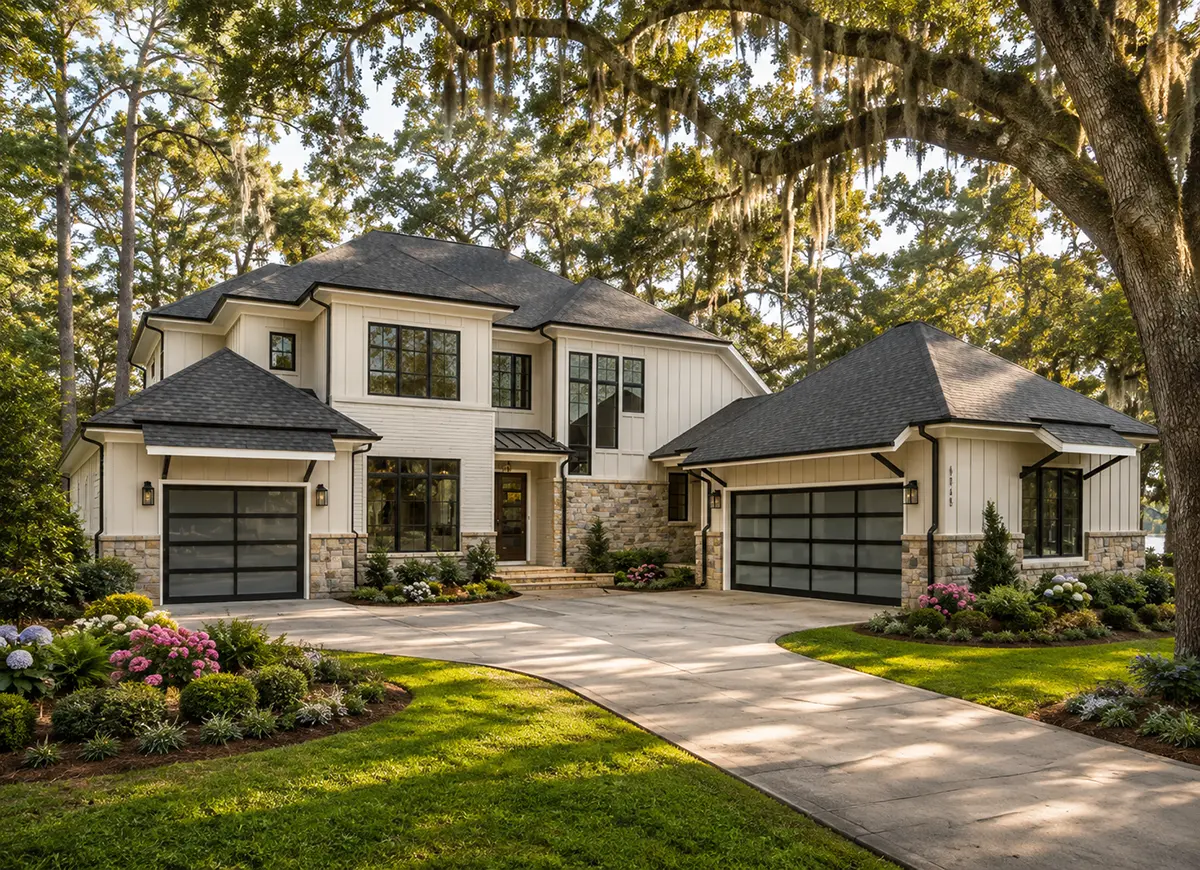 Main Images 2 – 1.5-Story House Plan 4295 ft²: 5 Beds, Home Office, 5.5 Baths, Open Floor Plan, 3-Car Garage — 33241R