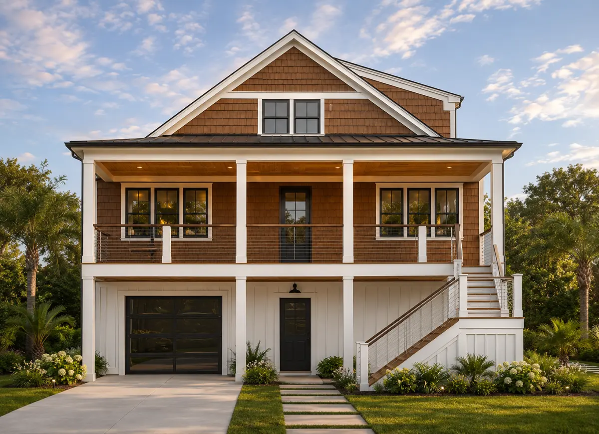 Main Images 2 – 3-Story House Plan 1300 ft²: 4 Beds, Home Office, 2.5 Baths, Open Floor Plan, 1-Car Garage — 94231R
