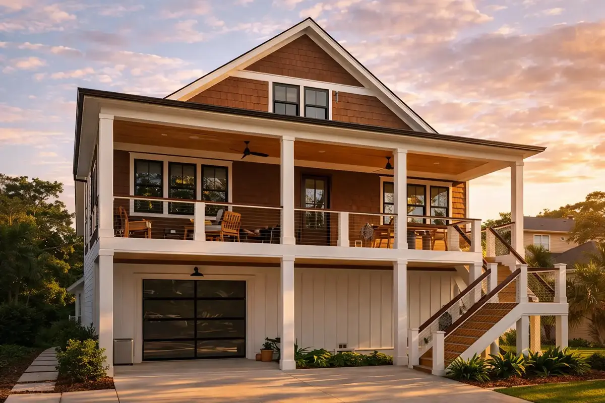 Main Images 4 – 3-Story House Plan 1300 ft²: 4 Beds, Home Office, 2.5 Baths, Open Floor Plan, 1-Car Garage — 94231R