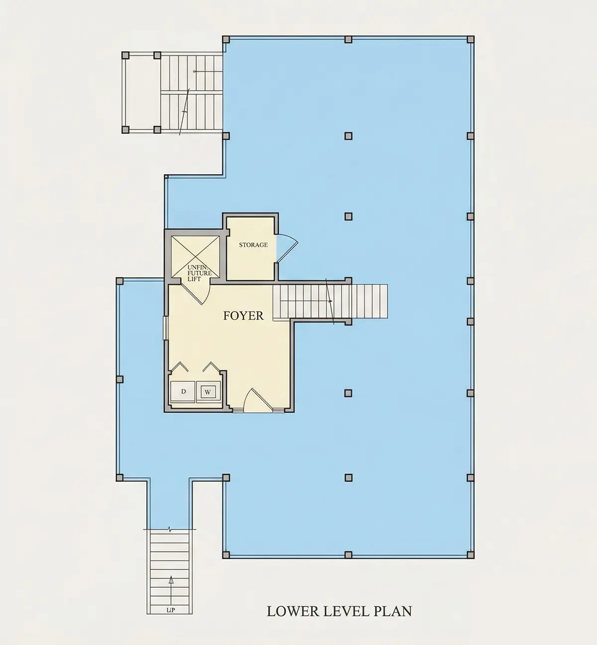 Basement 9 – 3-Story House Plan 5200 ft²: 3 Beds, Home Office, 3 Baths, Open Floor Plan, 4-Car Garage — 15834R