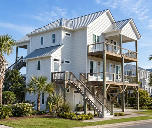 Thumbnail 1 – 3-Story House Plan 5200 ft²: 3 Beds, Home Office, 3 Baths, Open Floor Plan, 4-Car Garage — 15834R
