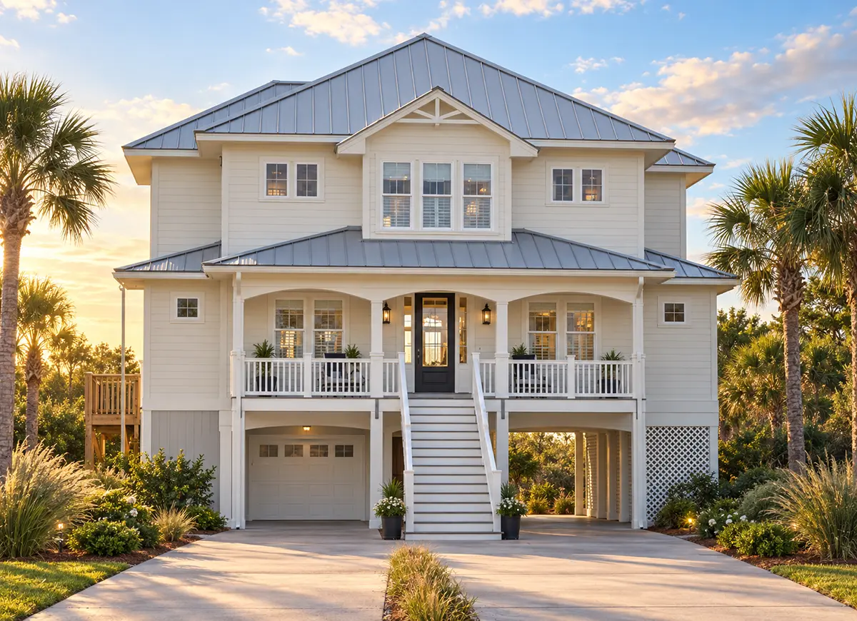 Main Images 2 – 3-Story House Plan 2877 ft²: 3 Beds, Home Office, 5 Baths, Open Floor Plan, 4-Car Garage — 73259R