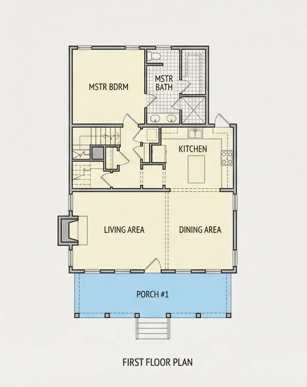 Main Floor 9 – 1.5-Story House Plan 1701 ft²: 3 Beds, 2 Baths, without Garage — 52914R