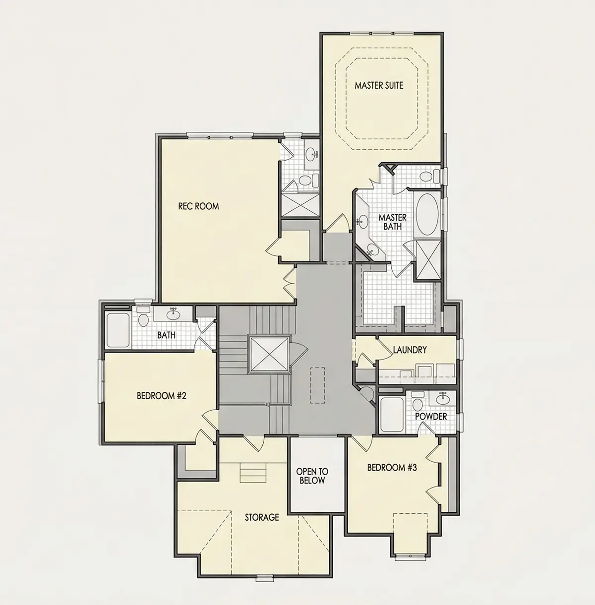 Second Floor 20 – 2-Story House Plan with Basement 5705 ft²: 5 Beds, 5.5 Baths, Open Floor Plan, 2-Car Garage — 26217R