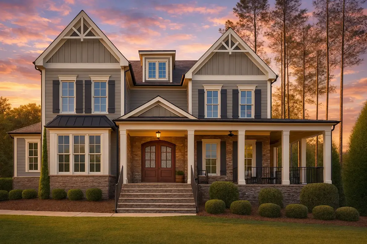 Main Images 2 – 2-Story House Plan 4886 ft²: 5 Beds, Home Office, 4.5 Baths, Open Floor Plan, 2-Car Garage — 78053R