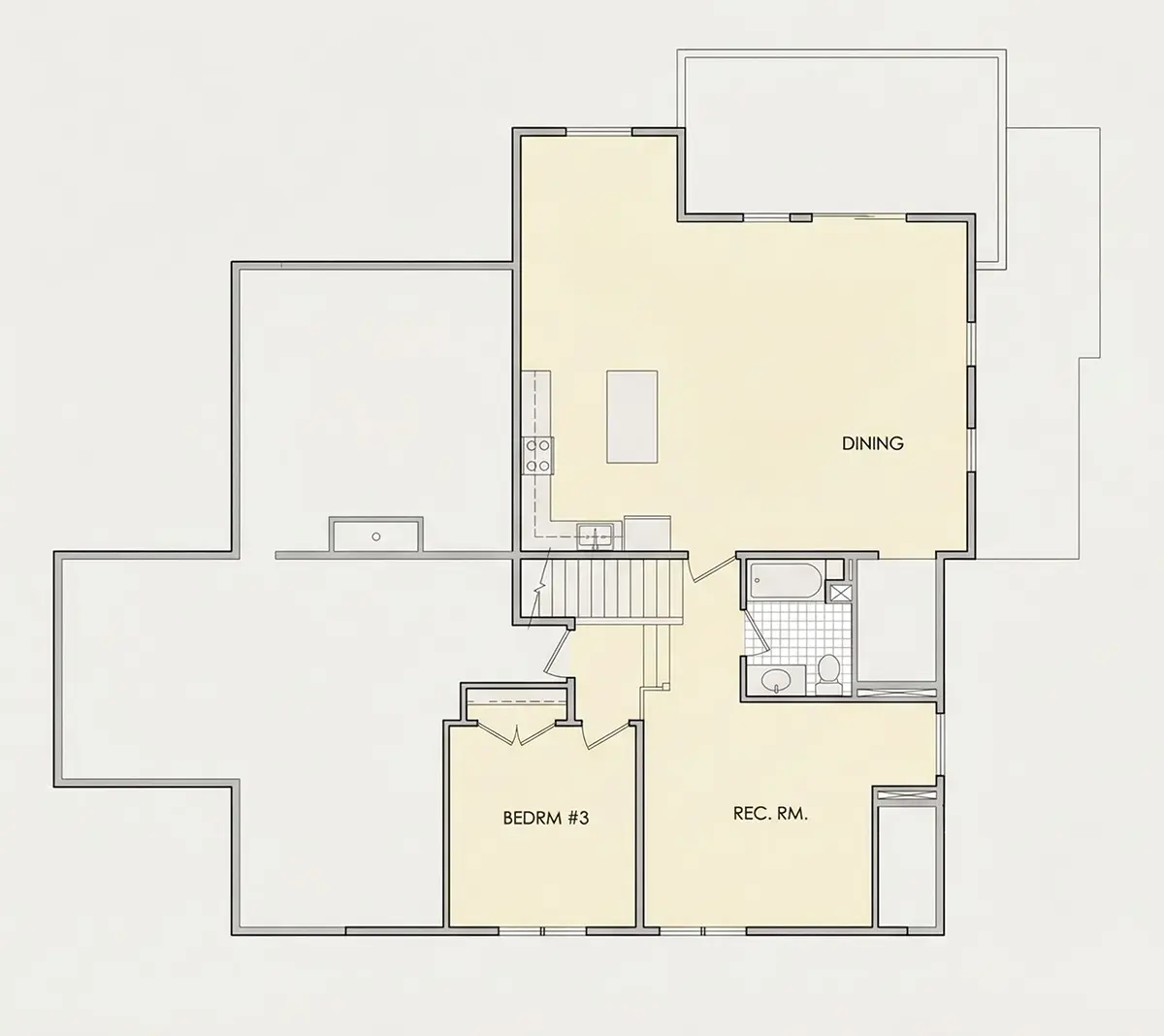 Second Floor 29 – 1.5-Story House Plan 2663 ft²: 3 Beds, 4 Baths, Open Floor Plan, 2-Car Garage — 94736R