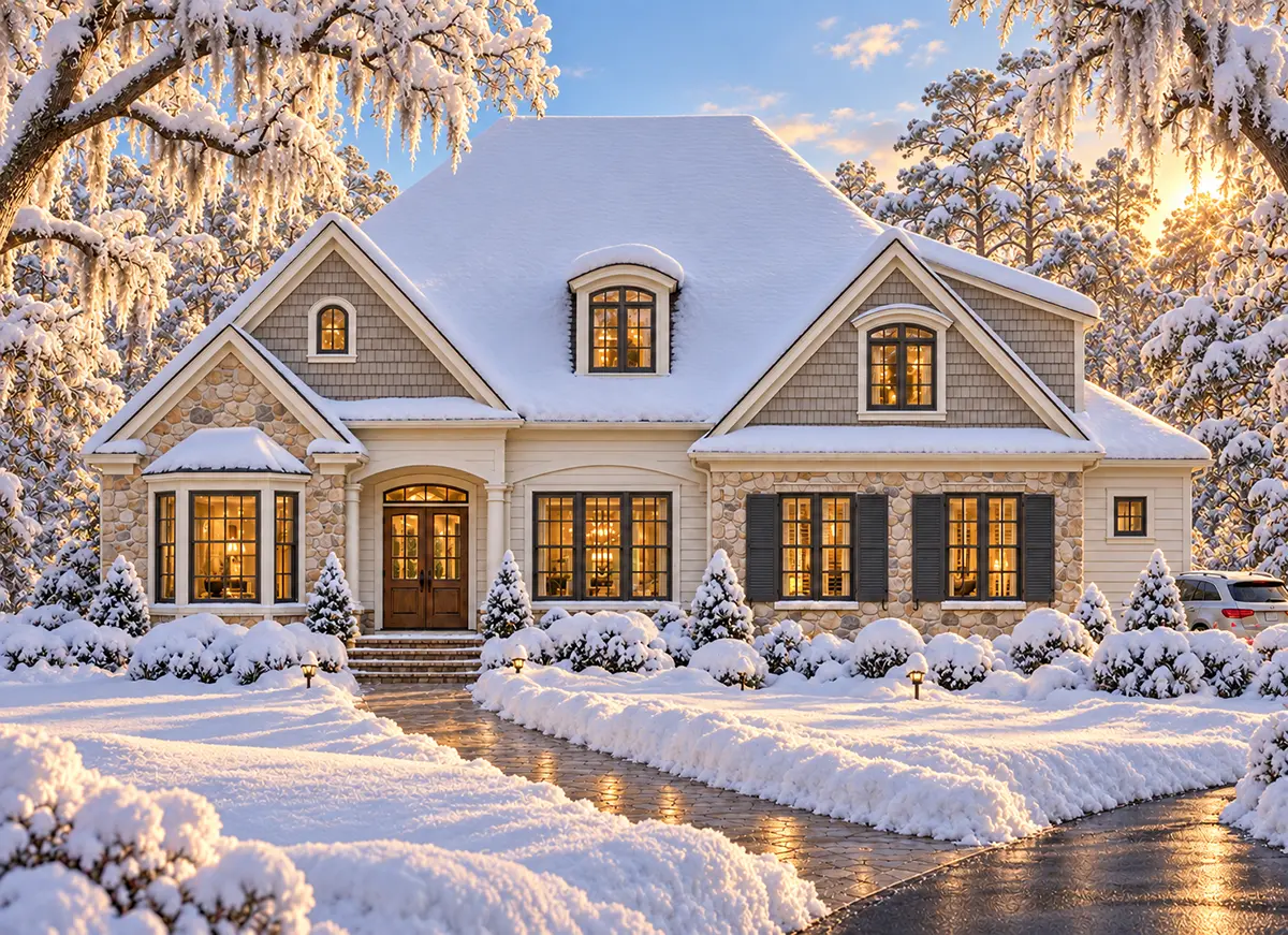 Main Images 3 – 1.5-Story House Plan with Basement 7515 ft²: 6 Beds, 5.5 Baths, Open Floor Plan, 3-Car Garage — 84878R