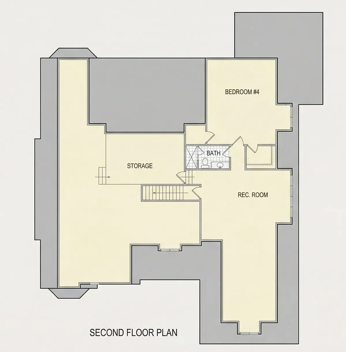 Second Floor 10 – 1.5-Story House Plan with Basement 7515 ft²: 6 Beds, 5.5 Baths, Open Floor Plan, 3-Car Garage — 84878R