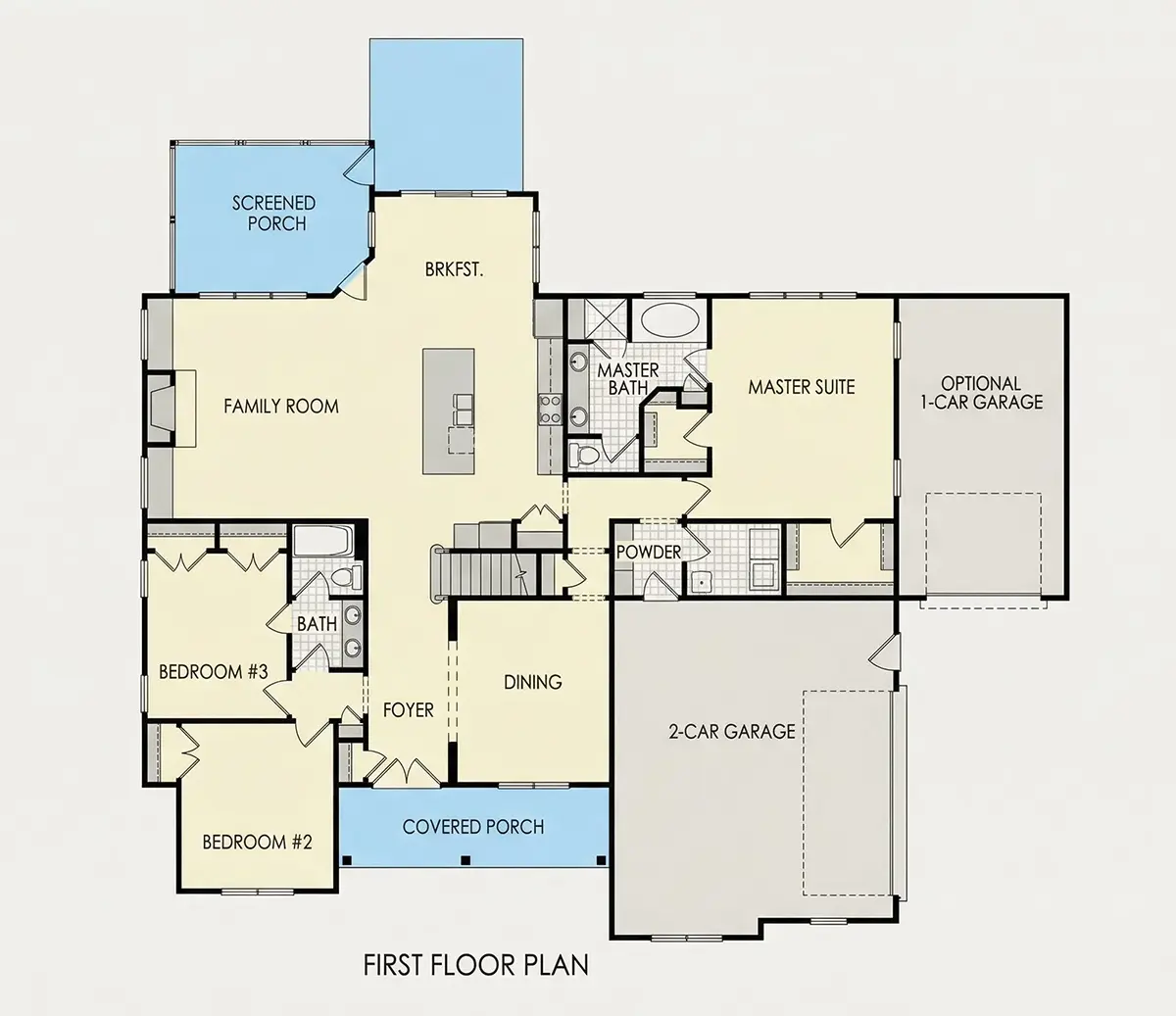 Main Floor 22 – 1.5-Story House Plan 3030 ft²: 4 Beds, 3.5 Baths, Open Floor Plan, 3-Car Garage — 59002R