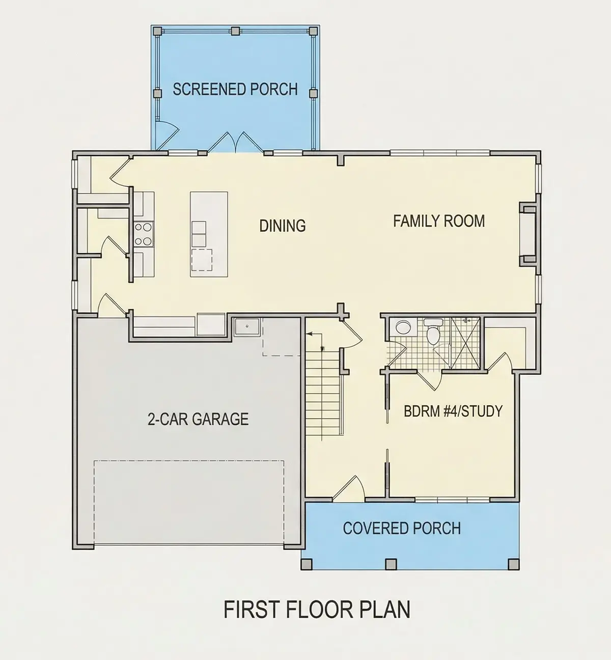 Main Floor 8 – 2-Story House Plan 2396 ft²: 4 Beds, 3 Baths, Open Floor Plan, 2-Car Garage — 46774R