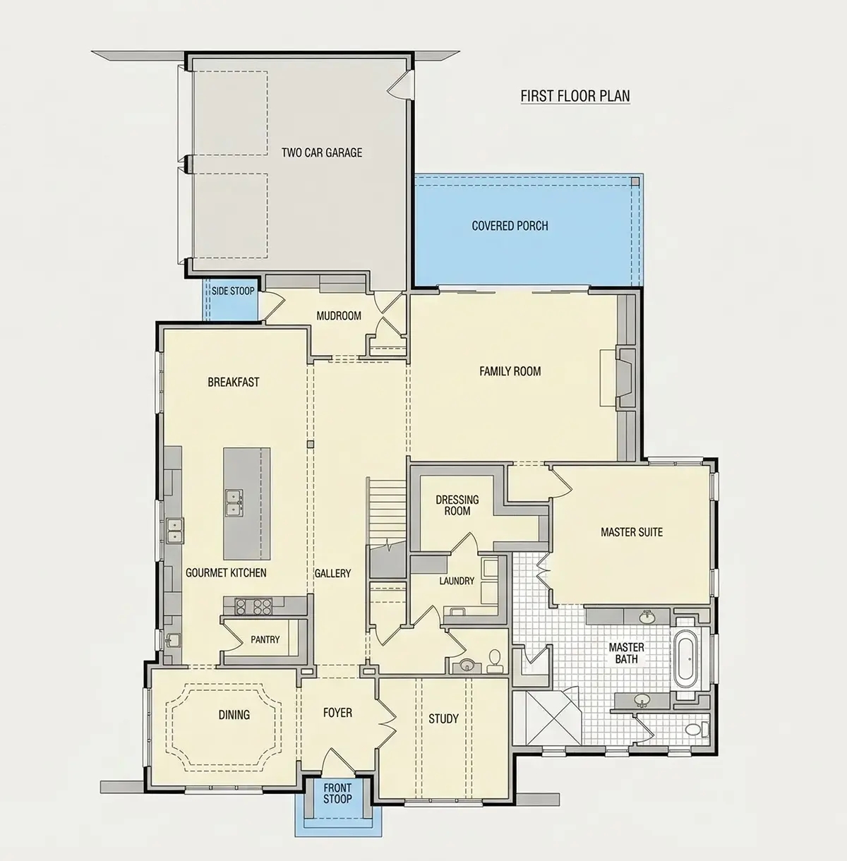 Main Floor 25 – 2-Story House Plan 4658 ft², 4 Beds — 51188R