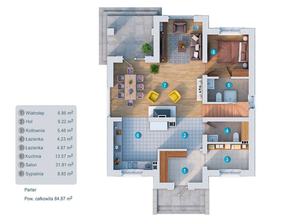 European House Plan with 5 Bedrooms and Fireplace - 58561C - 3