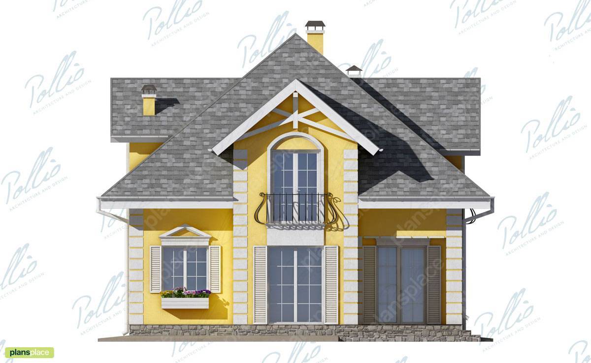 European House Plan with 5 Bedrooms and Fireplace - 58561C