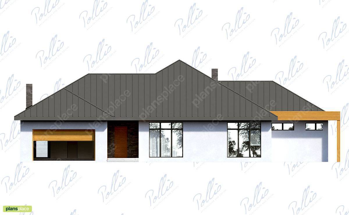 Well-Balanced 1-Story House Plan with 3 Bedrooms and Garage - 49897R