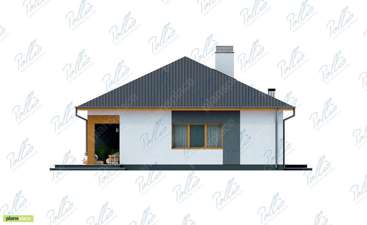 Small Single Level Hip Roof House Plan with 3 Bedrooms - 78580C