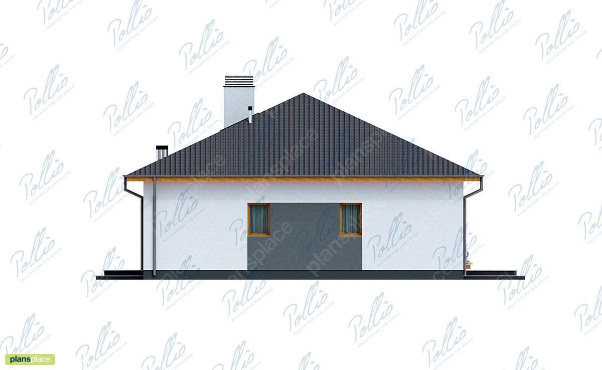 Small Single Level Hip Roof House Plan with 3 Bedrooms - 78580C