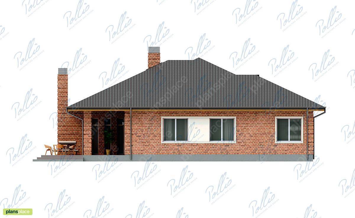 2500 Sq Ft Single Story Plan with Fireplace in Front of House - 28641R