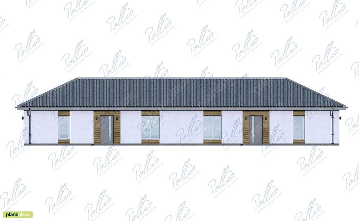 European Duplex House Plan with 2-Bed Units – 800 Sq Ft Each - 11202C