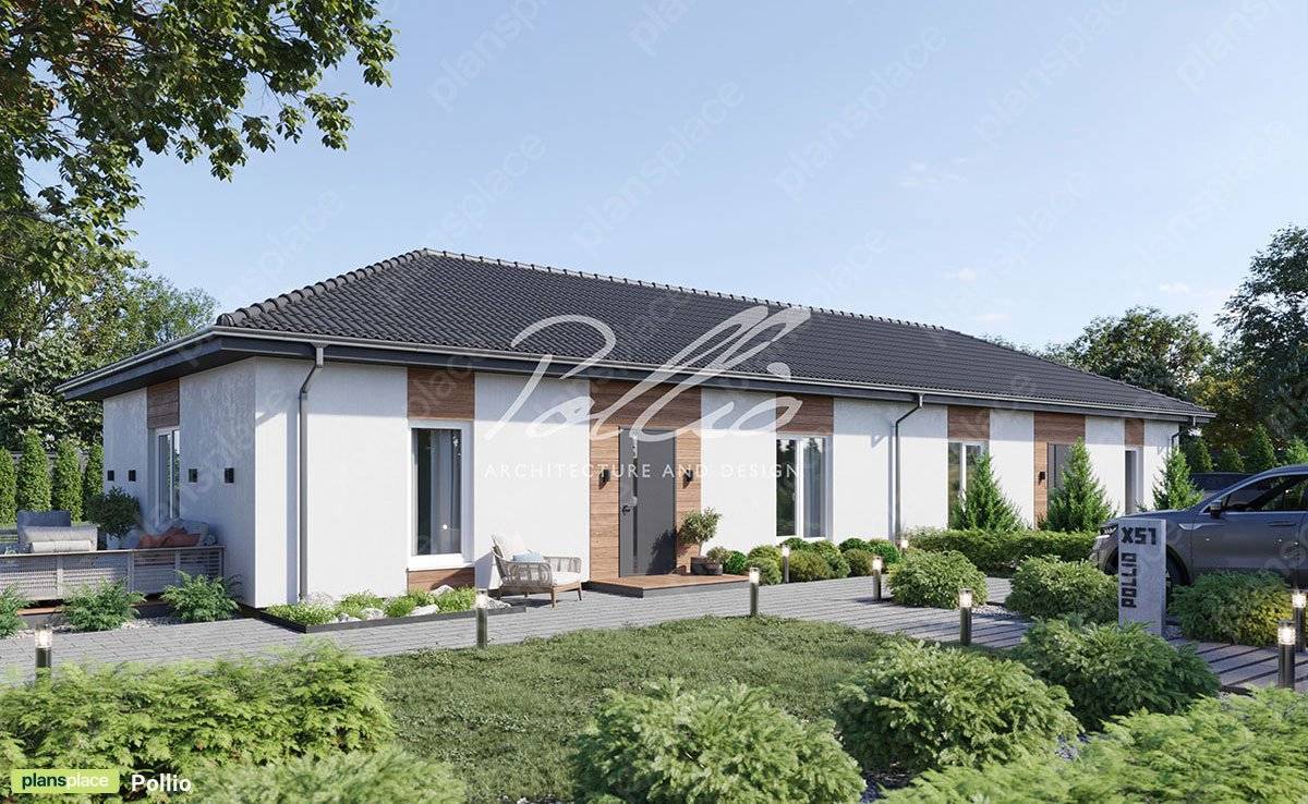 European Duplex House Plan with 2-Bed Units – 800 Sq Ft Each - 11202C