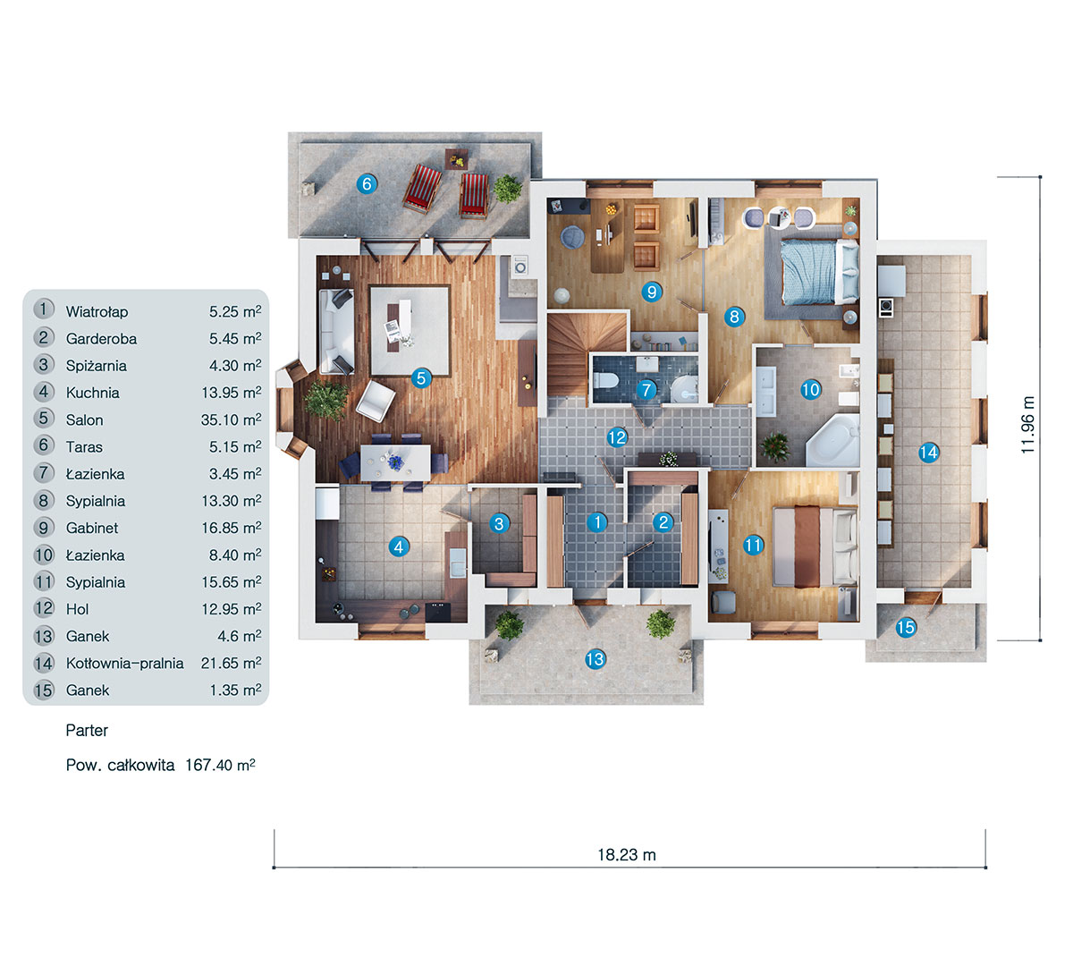 2883 ft² European 1.5-Story House Plan with Home Theater, 3 Beds, and 2 Baths