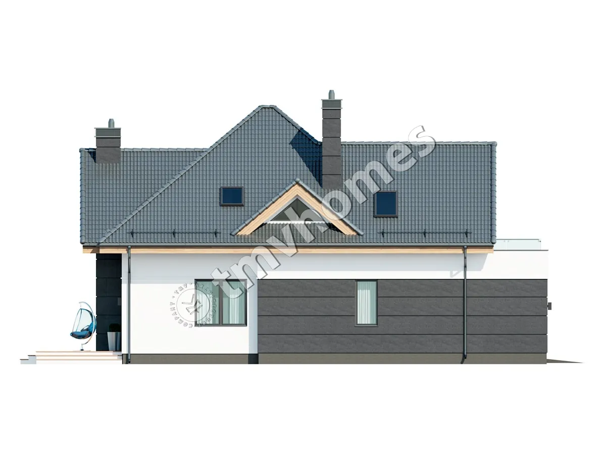 House Plan: 2202 ft², 1.5 Stories, 3 Beds, Home Office, 3 Baths, Open Floor Plan, 1-Car Garage