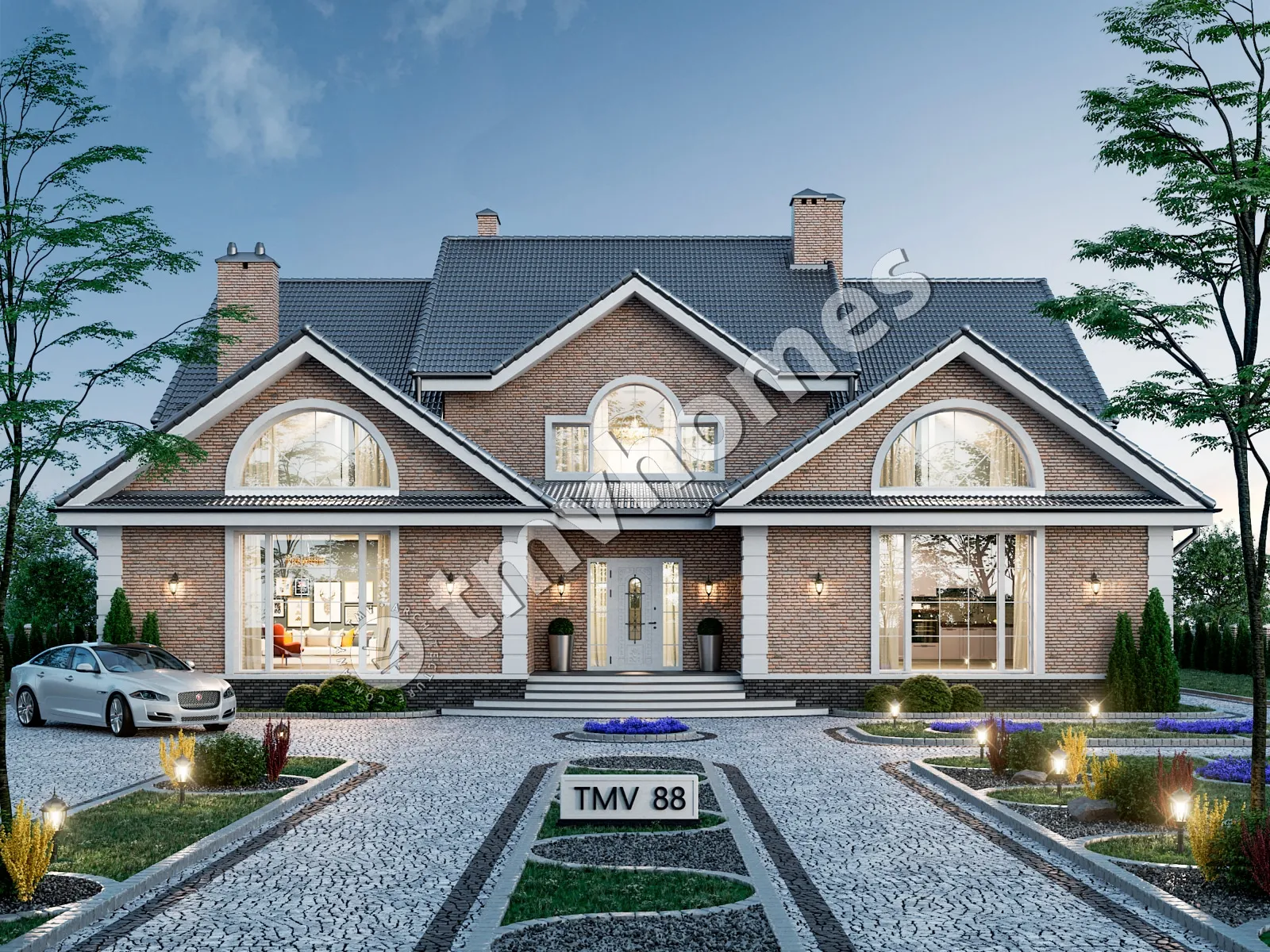 House Plan: 5202 ft², 1.5 Stories, 6 Beds, Home Office, 5 Baths