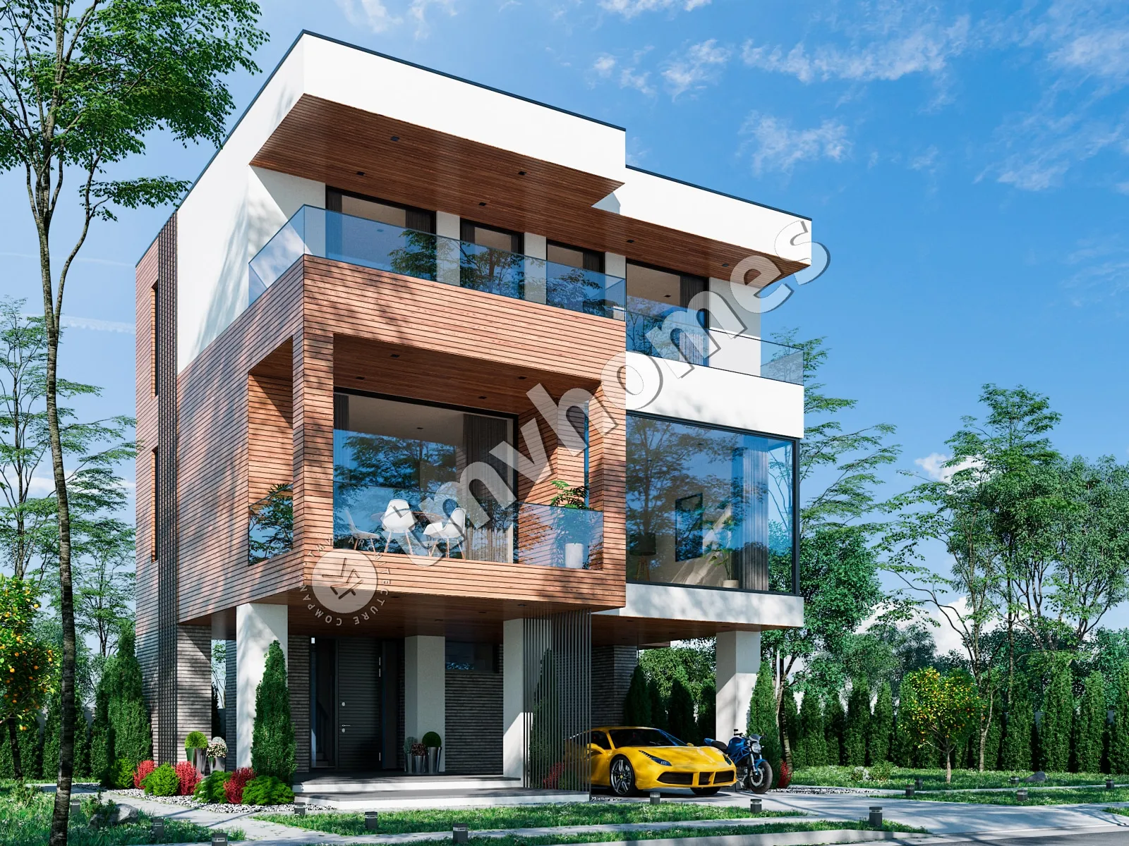 House Plan: 1555 ft², 3 Stories, 3 Beds, 3 Baths, Open Floor Plan, Carport
