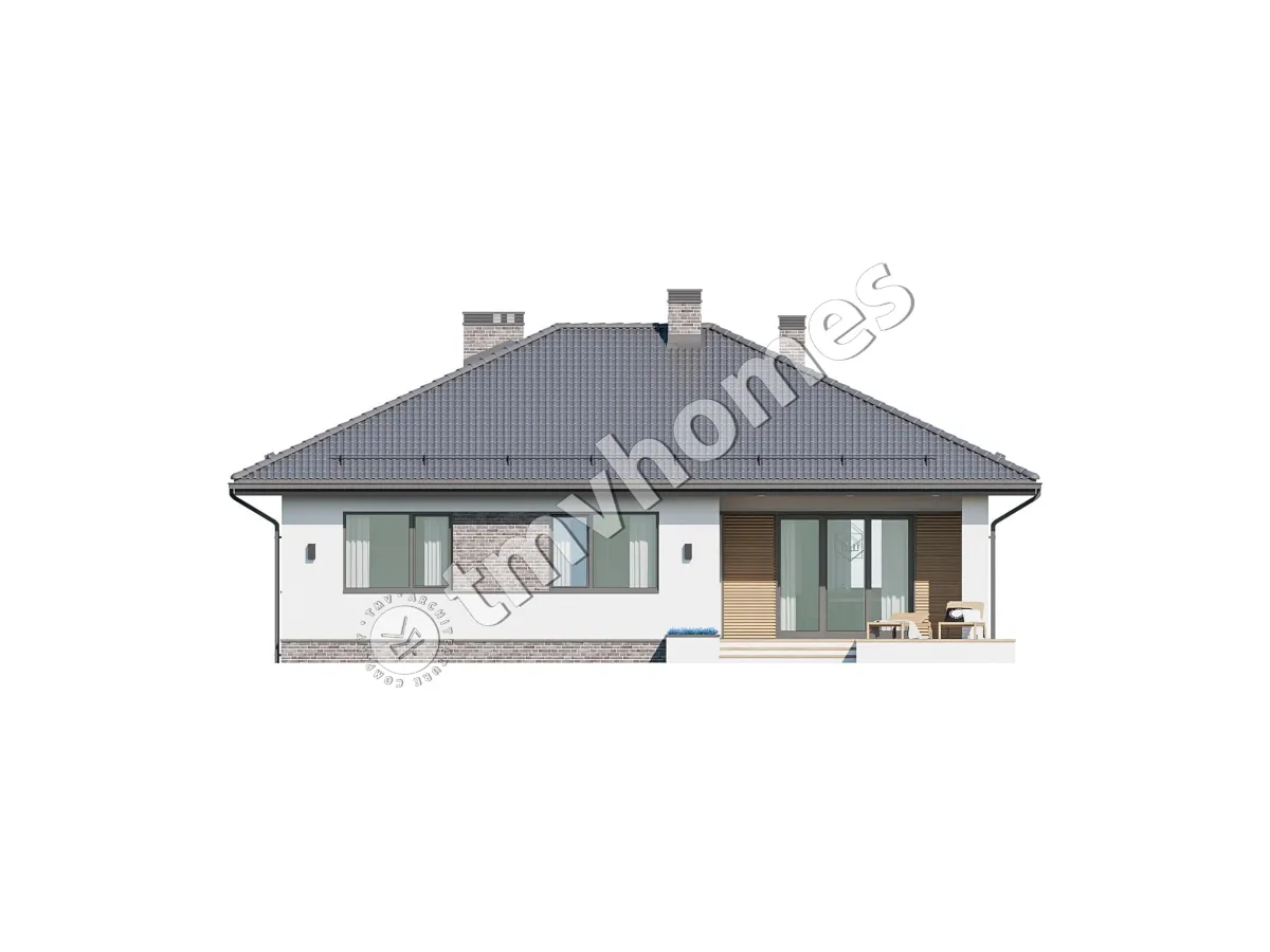 House Plan: 1117 ft², 1 Story, 3 Beds, 1.5 Baths, Open Floor Plan, 2-Car Garage