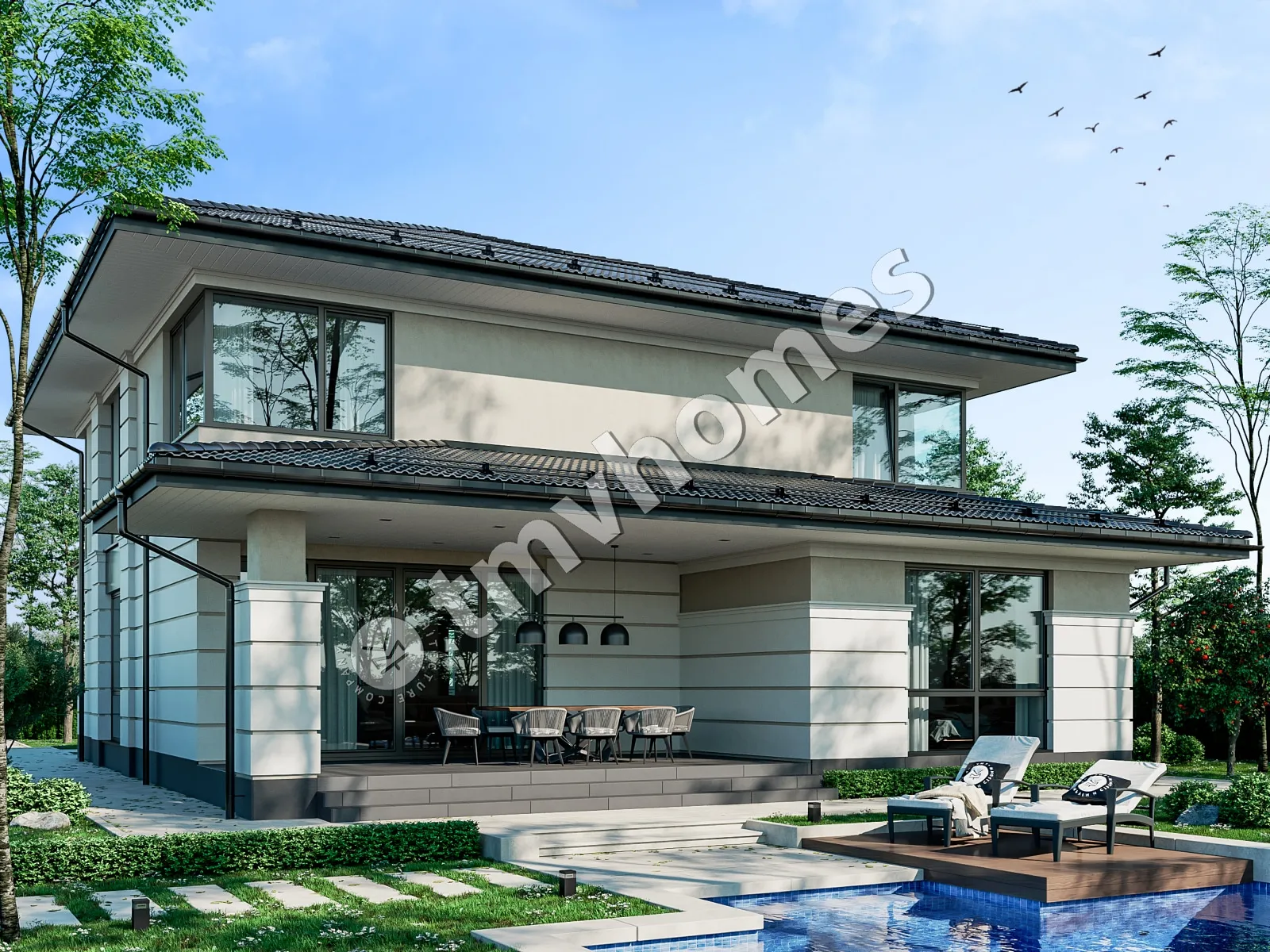 House Plan: 3025 ft², 2 Stories, 4 Beds, Home Office, 3 Baths, Open Floor Plan