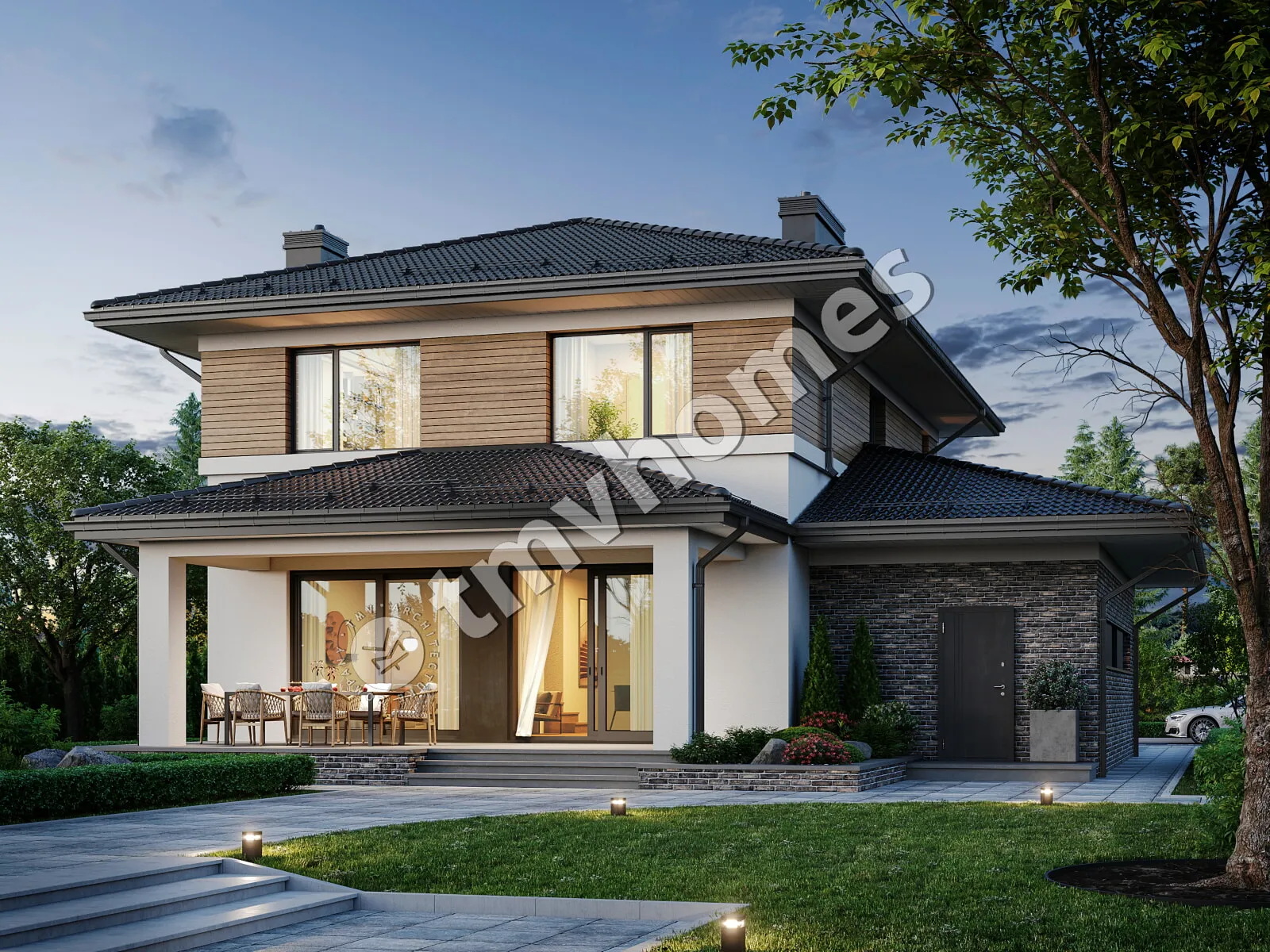 House Plan: 2121 ft², 2 Stories, 3 Beds, Home Office, 3 Baths, Open Floor Plan, 1-Car Garage