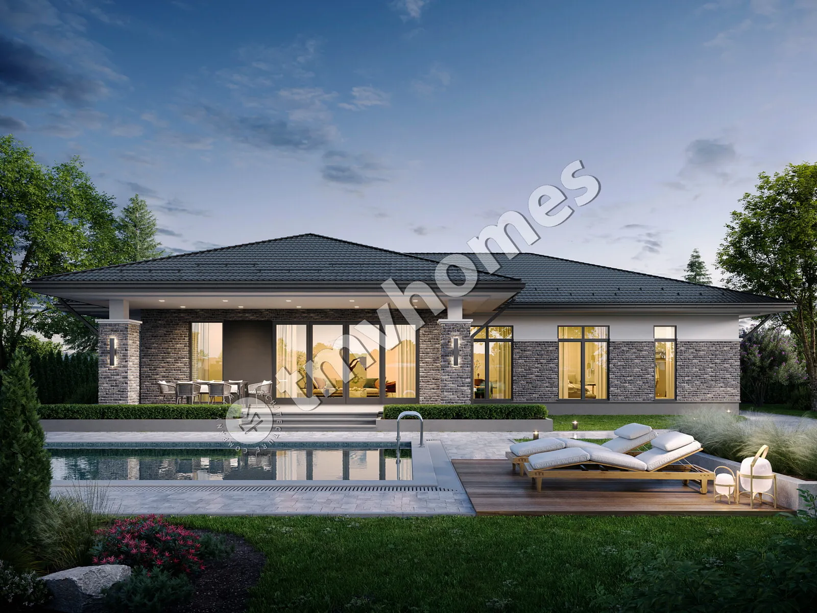 House Plan: 2299 ft², 1 Story, 3 Beds, 3 Baths, Open Floor Plan, 2-Car Garage