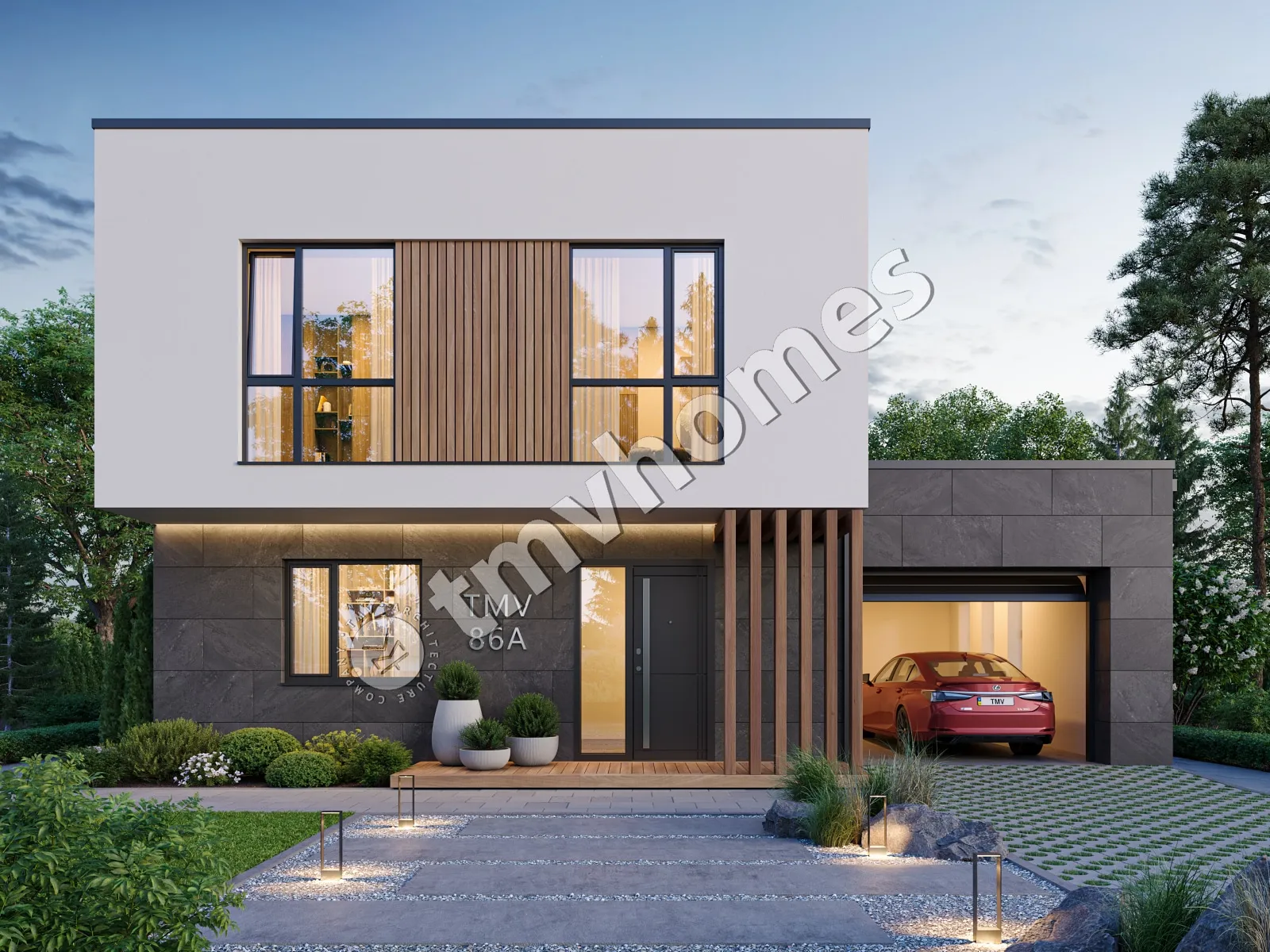 House Plan: 1642 ft², 2 Stories, 3 Beds, 2.5 Baths, 1-Car Garage