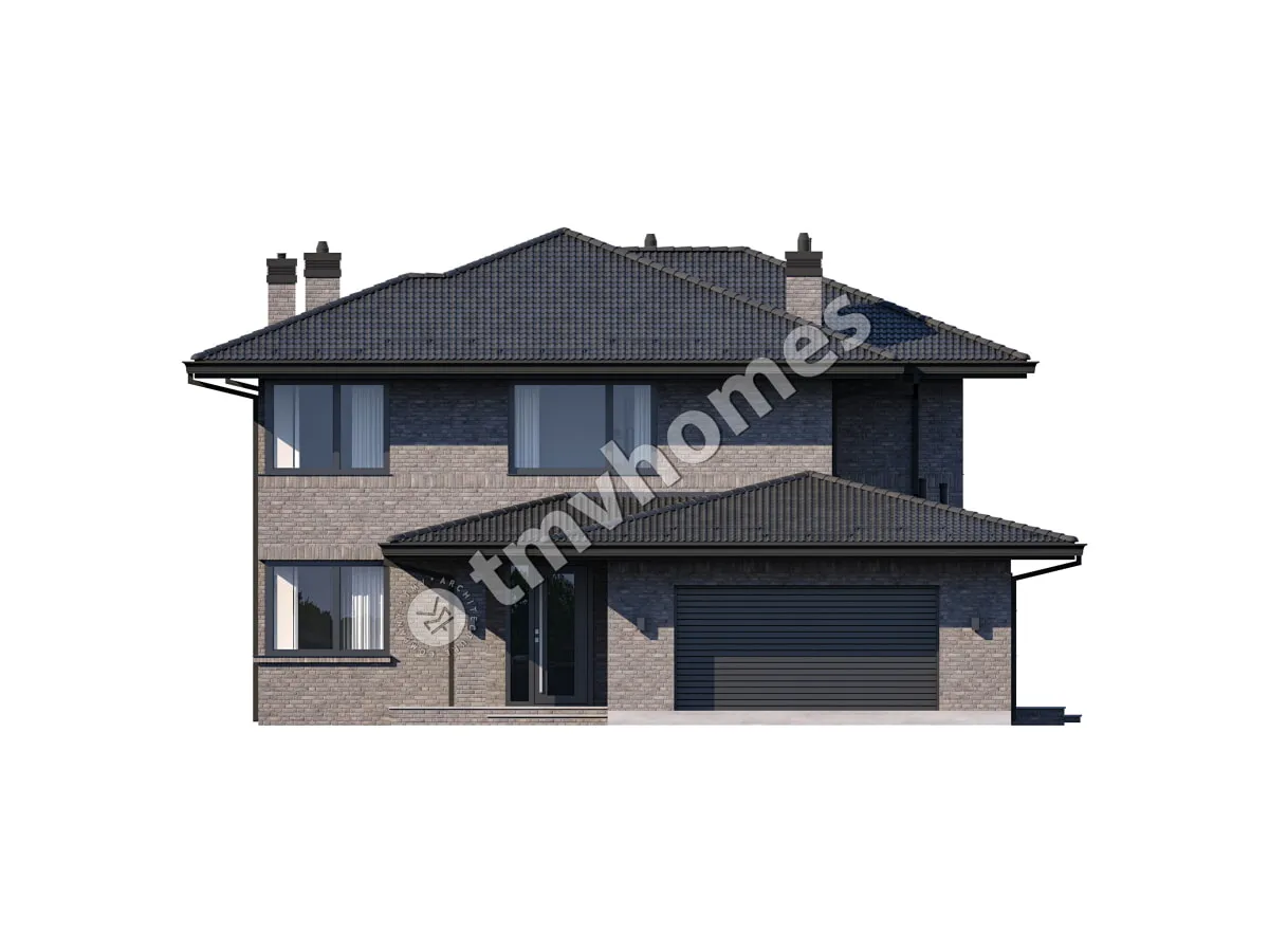 House Plan: 2884 ft², 2 Stories + Basement, 5 Beds, 2 Baths, Open Floor Plan, 2-Car Garage