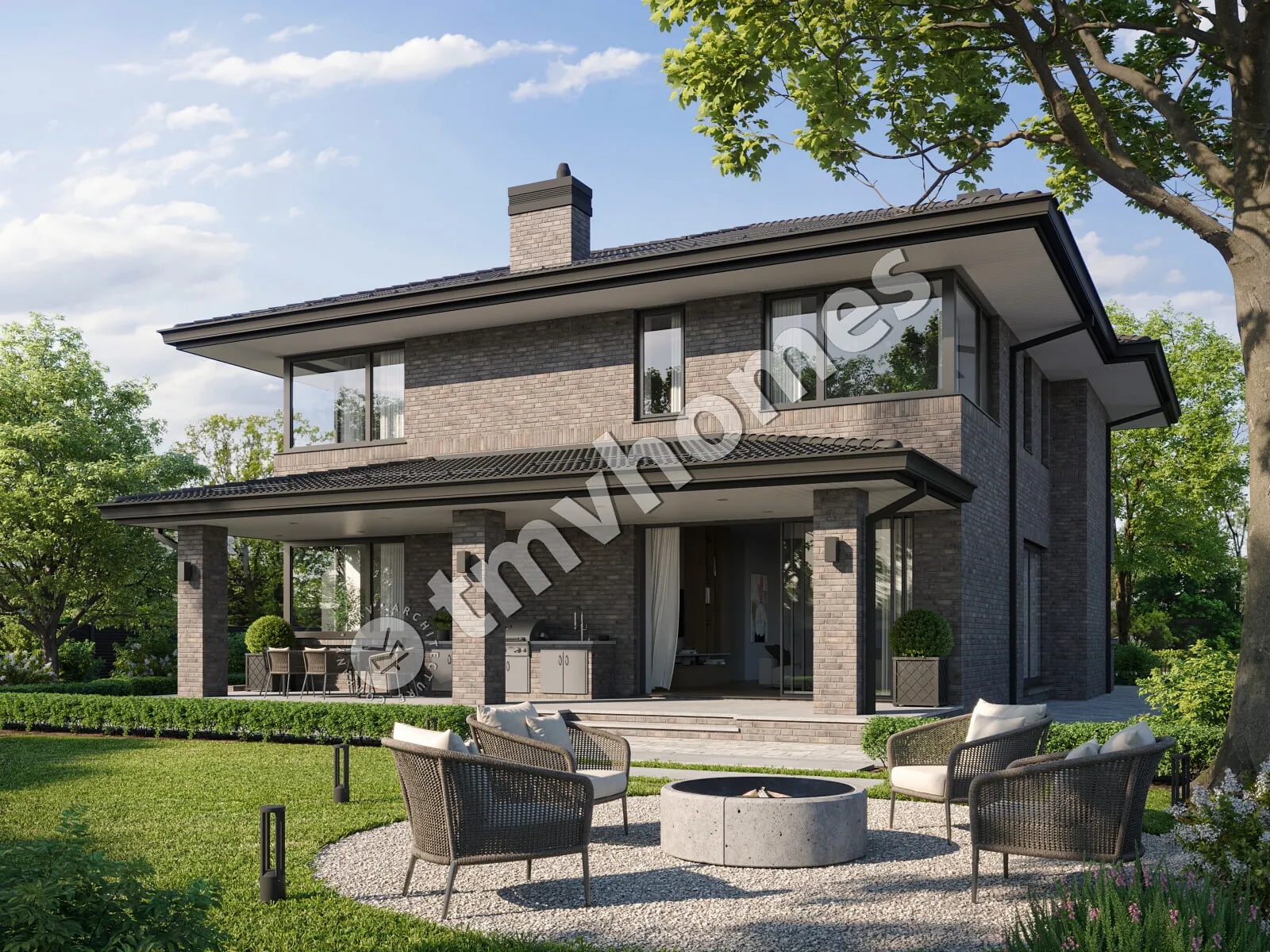 House Plan: 2884 ft², 2 Stories + Basement, 5 Beds, 2 Baths, Open Floor Plan, 2-Car Garage