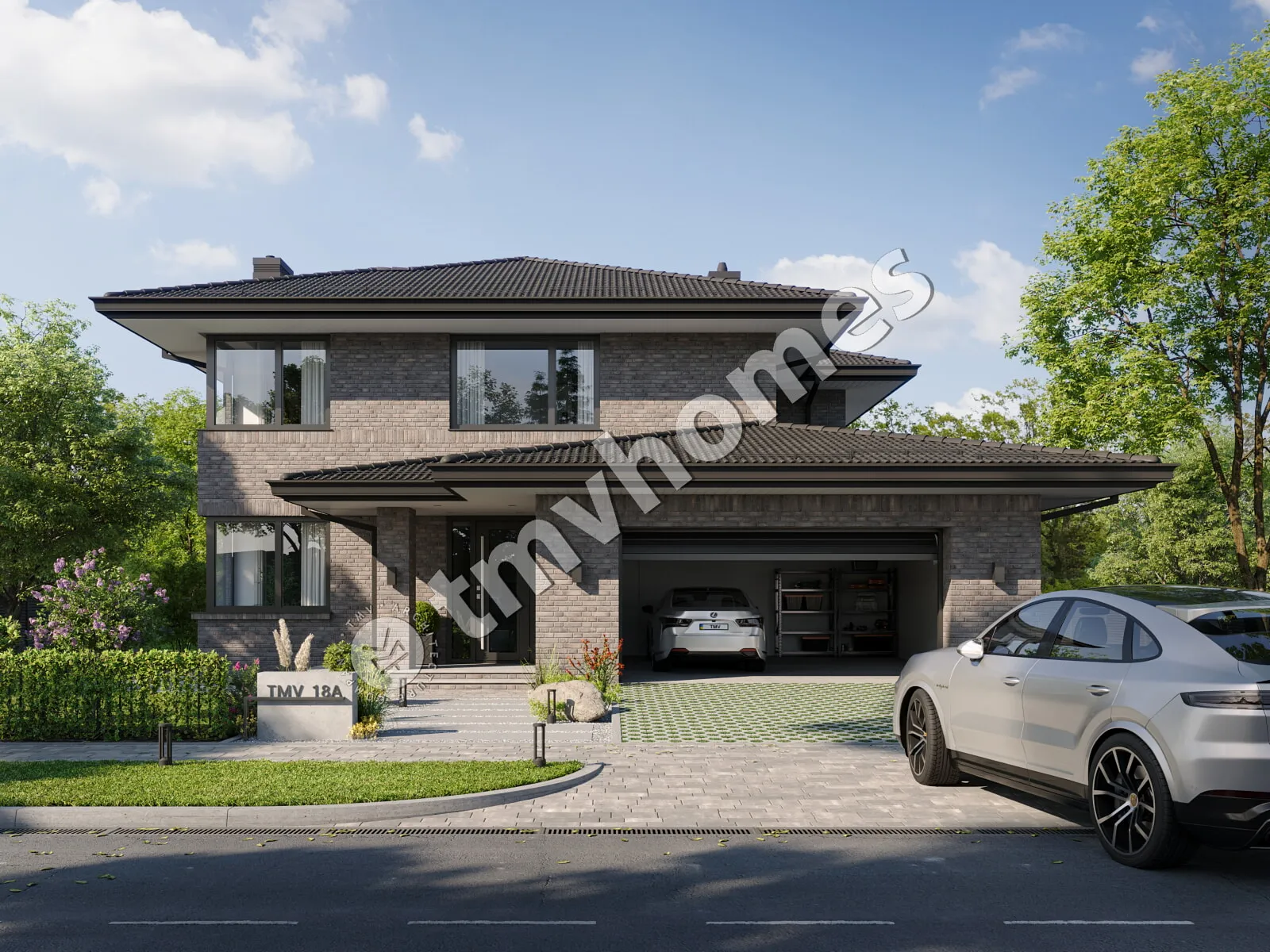 House Plan: 2884 ft², 2 Stories + Basement, 5 Beds, 2 Baths, Open Floor Plan, 2-Car Garage