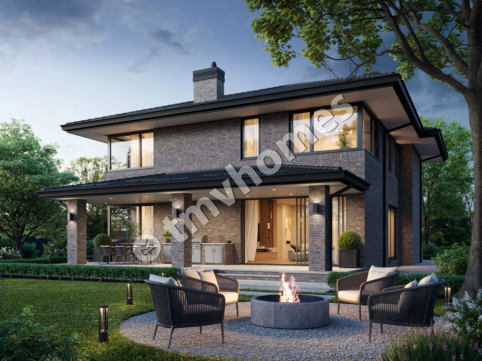 House Plan: 2884 ft², 2 Stories + Basement, 5 Beds, 2 Baths, Open Floor Plan, 2-Car Garage