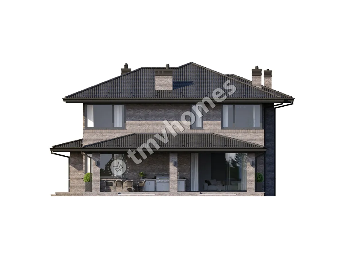 House Plan: 2884 ft², 2 Stories, 5 Beds, 2 Baths, Open Floor Plan, 2-Car Garage