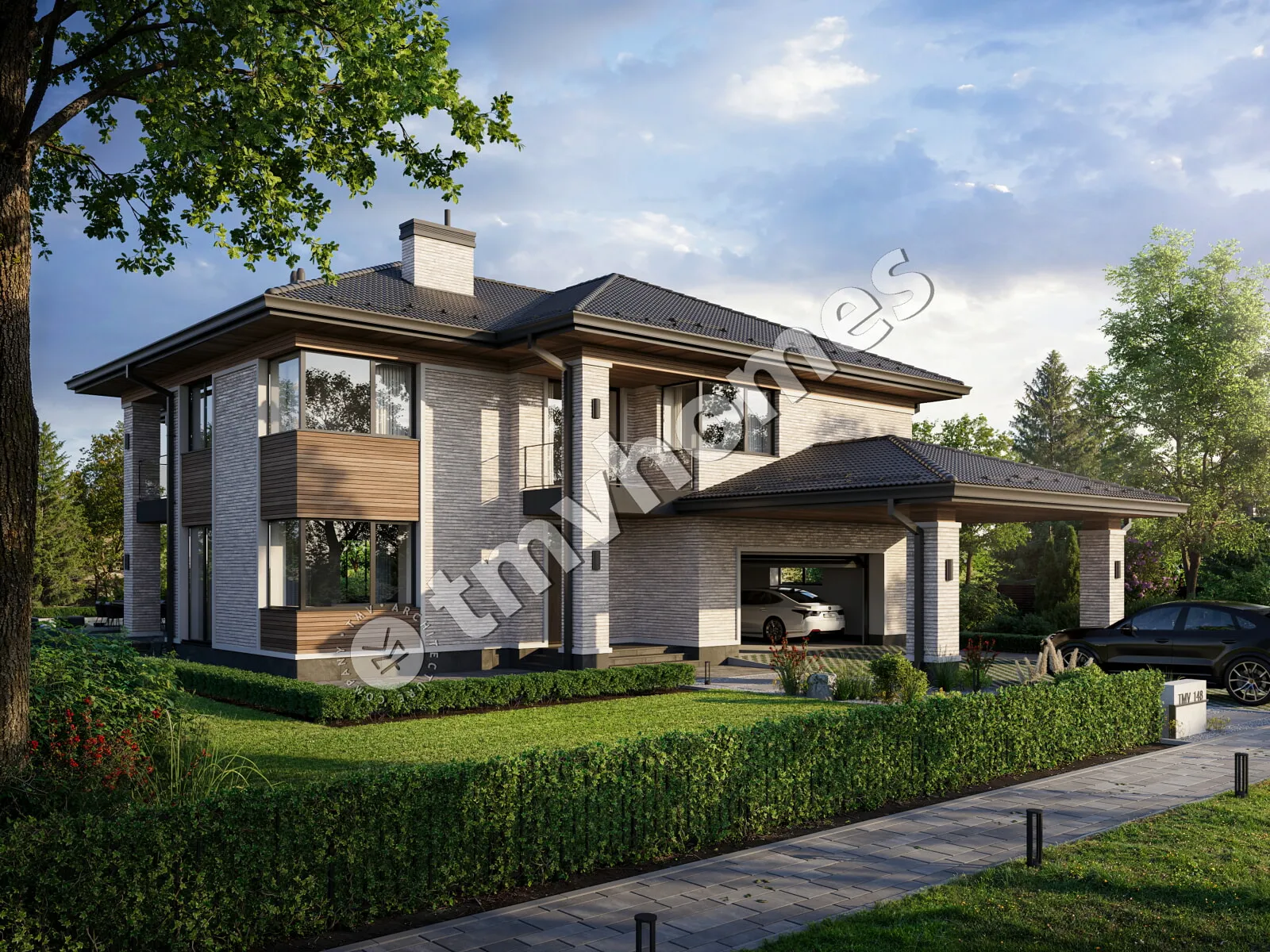 House Plan: 3335 ft², 2 Stories, 4 Beds, Home Office, 3 Baths, Carport