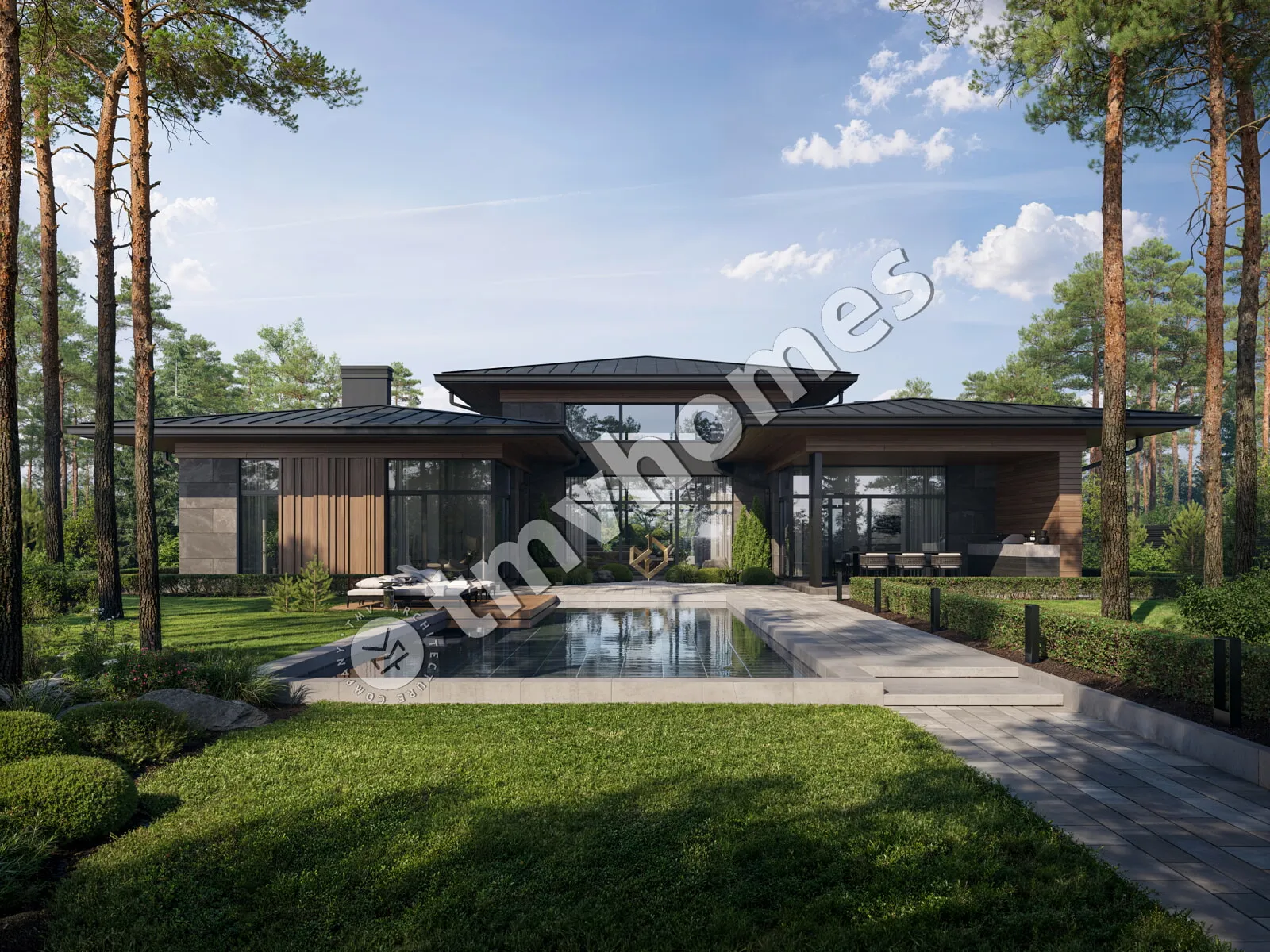 House Plan: 2774 ft², 1 Story, 4 Beds, Home Office, 5 Baths, Open Floor Plan, 2-Car Garage