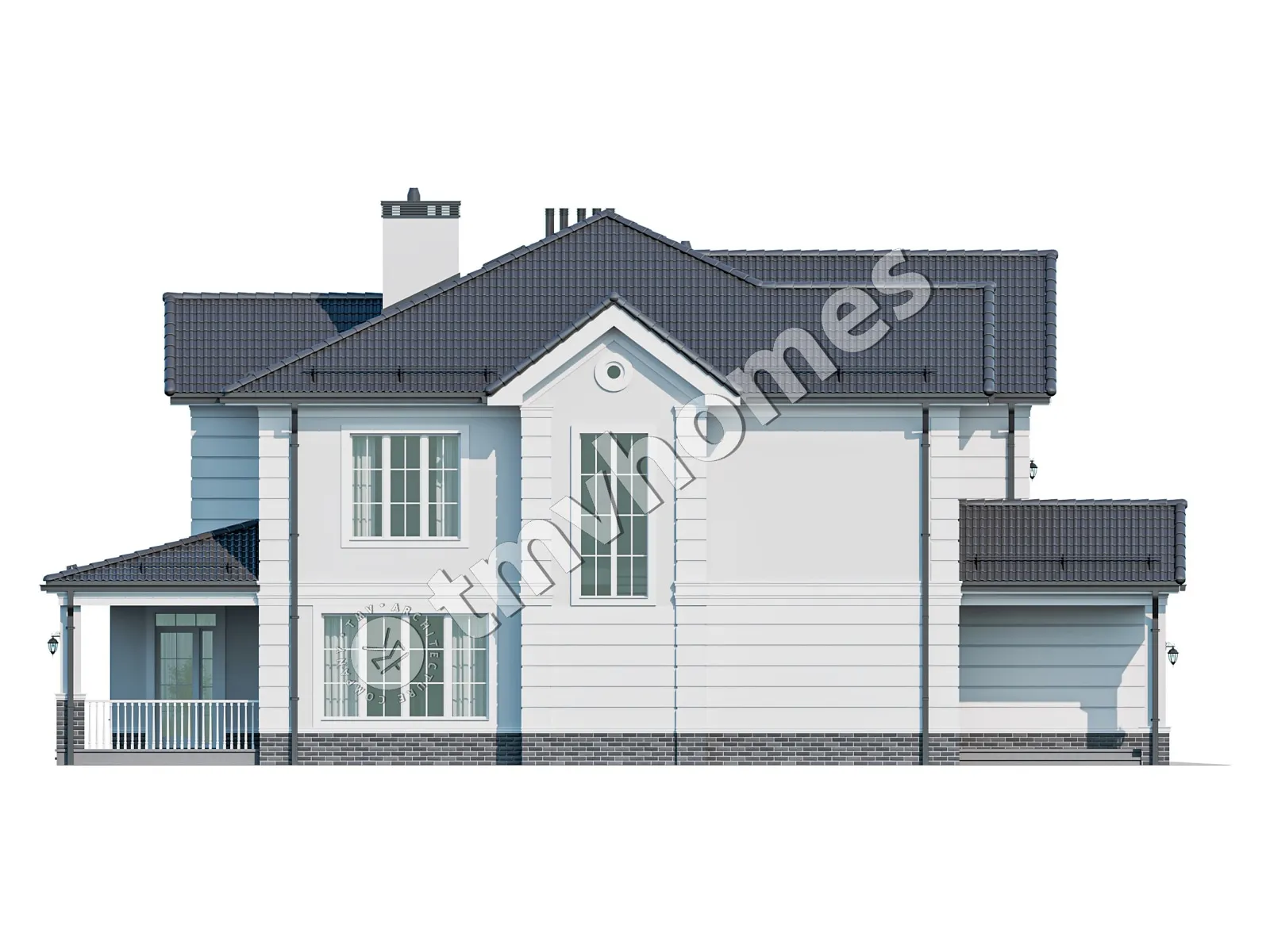 House Plan: 2830 ft², 1.5 Stories, 4 Beds, Home Office, 4 Baths, Open Floor Plan, 2-Car Garage