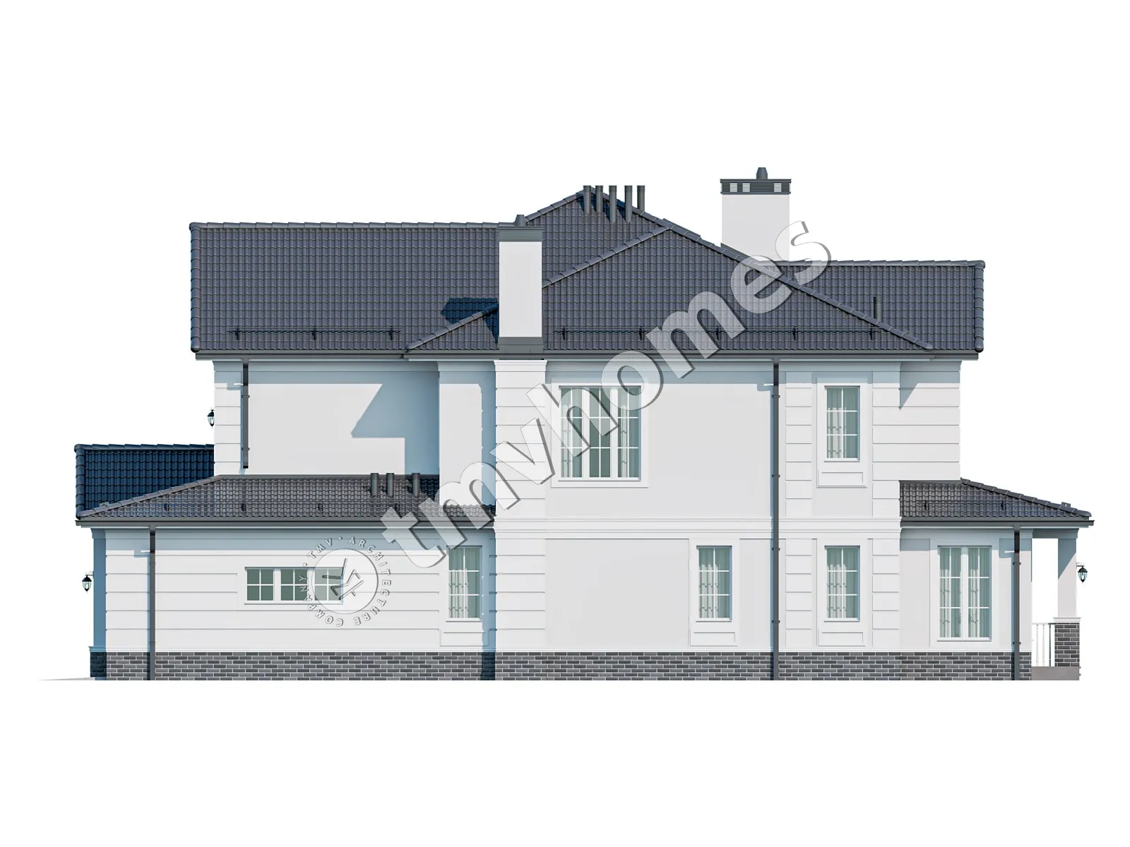 House Plan: 2830 ft², 1.5 Stories, 4 Beds, Home Office, 4 Baths, Open Floor Plan, 2-Car Garage