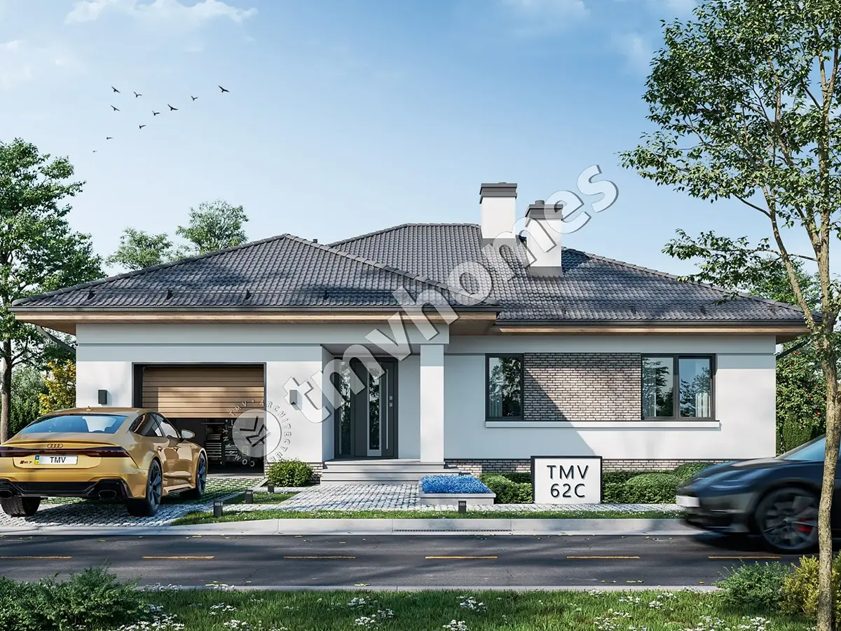 House Plan: 1490 ft², 1 Story, 3 Beds, 2 Baths, Open Floor Plan, 1-Car Garage