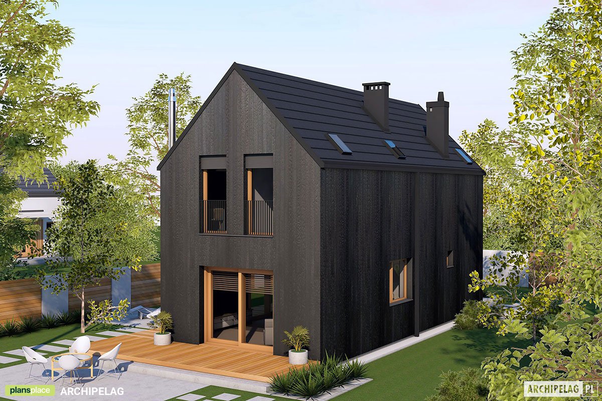 Modern 2-Story Narrow Lot House Plan with Black Elevations - 85312R