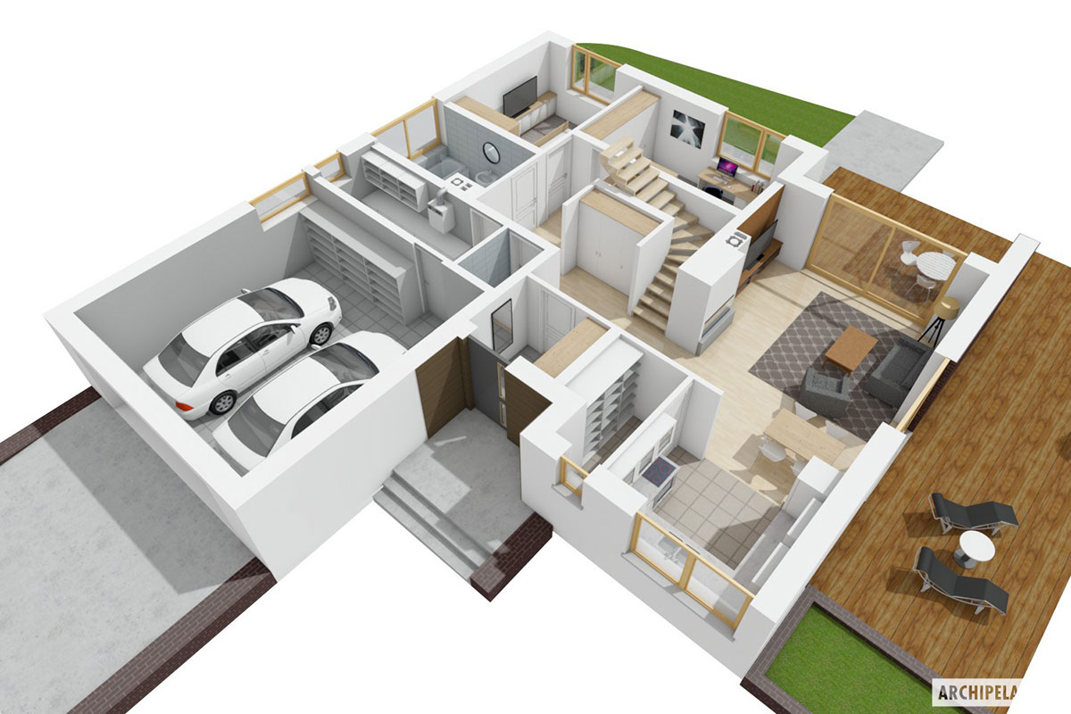 2-Bedroom, 1150 Sq Ft House Plan with Open Floor Plan - 26674R